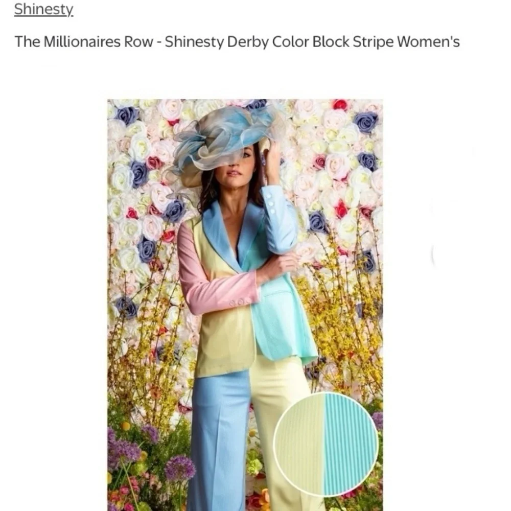 New Shinesty Millionaires Row Derby Color Block Blazer Size 10 Striped